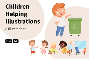 Children Helping Illustration Pack