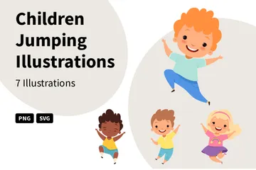Children Jumping Illustration Pack