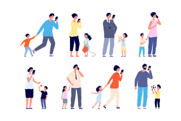 Children Need Mother Father Care Illustration Pack