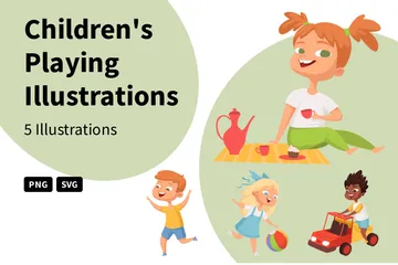 Children's Playing Illustration Pack