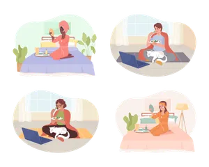 Chilling At Home Illustration Pack