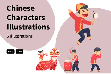 Chinese Characters Illustration Pack