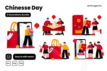 Chinese Day Illustration Pack