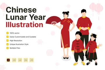 Chinese Lunar Year Illustration Pack