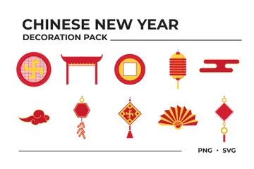 Dekoration zum chinesischen Neujahr Illustrationspack