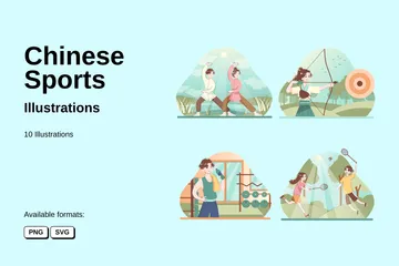 Chinesischer Sport Illustrationspack