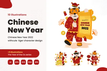 Chinesisches Neujahr Illustrationspack