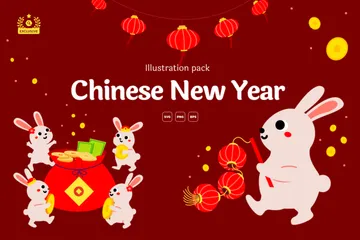 Chinesisches Neujahr Illustrationspack