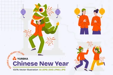 Chinesisches Neujahr Illustrationspack