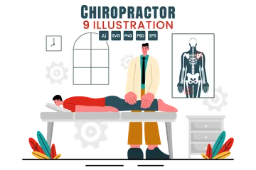 Chiropraktiker Illustrationspack