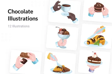 Chocolate Dessert Illustration Pack