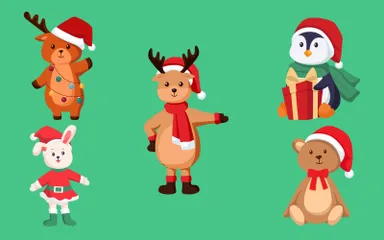 Christmas Animal Illustration Pack