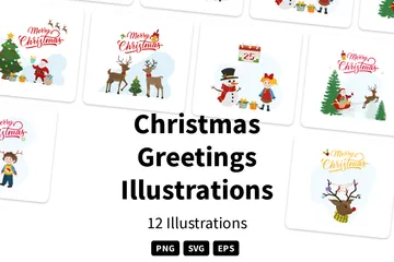 Christmas Greetings Illustration Pack