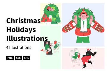 Christmas Holidays Illustration Pack