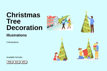 Christmas Tree Decoration Illustration Pack