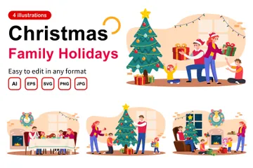 Christmas With Family Illustration Pack