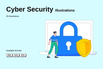 La seguridad cibernética Paquete de Ilustraciones