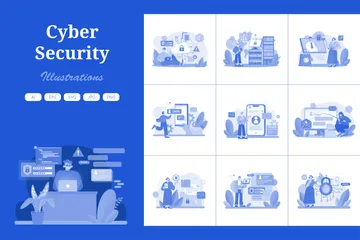 La seguridad cibernética Paquete de Ilustraciones