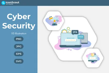 La seguridad cibernética Paquete de Ilustraciones