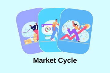 Ciclo de mercado Paquete de Ilustraciones