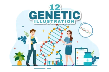 Ciencia genética Paquete de Ilustraciones