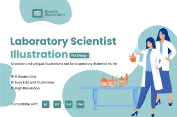 Cientista de Laboratório Pacote de Ilustrações