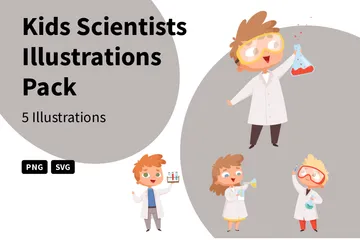 Cientistas Infantis Pacote de Ilustrações