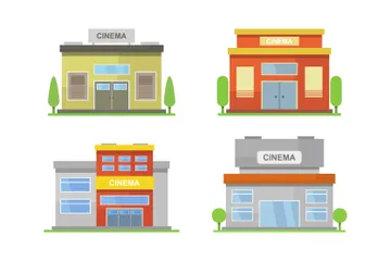 Cinema Buildings Illustration Pack