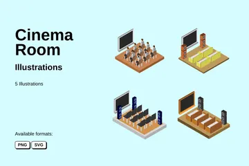 Cinema Room Illustration Pack