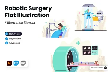 Cirurgia Robótica Pacote de Ilustrações