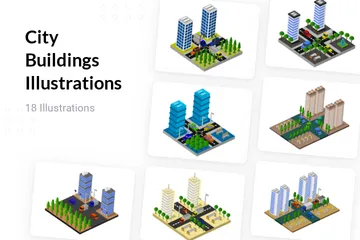 City Buildings Illustration Pack