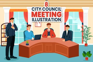 City Council Meeting Illustration Pack