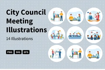 City Council Meeting Illustration Pack