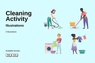 Cleaning Activity Illustration Pack