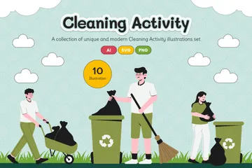 Cleaning Activity Illustration Pack