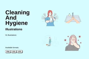 Cleaning And Hygiene Illustration Pack