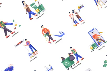 Cleaning Service Illustration Pack