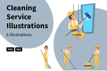 Cleaning Service Illustration Pack