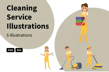 Cleaning Service Illustration Pack