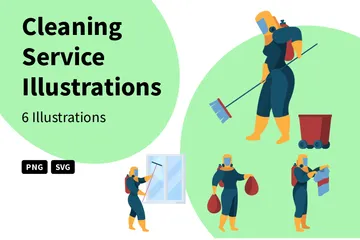 Cleaning Service Illustration Pack