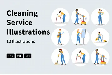 Cleaning Service Illustration Pack