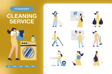 Cleaning Service Illustration Pack