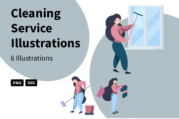 Cleaning Service Illustration Pack