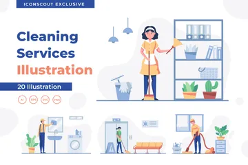 Cleaning Services Illustration Pack