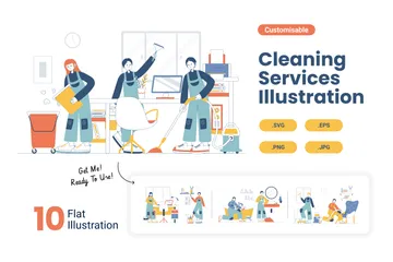 Cleaning Services Illustration Pack