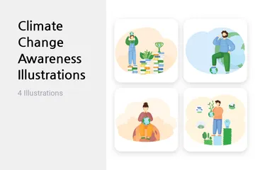 Climate Change Awareness Illustration Pack