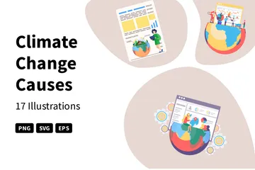 Climate Change Causes Illustration Pack