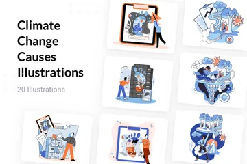 Climate Change Causes Illustration Pack