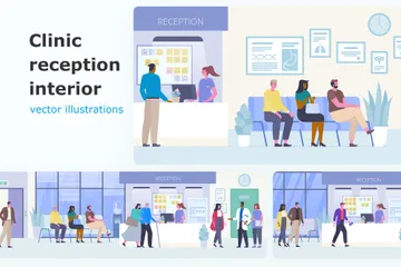 Clinic Reception Illustration Pack