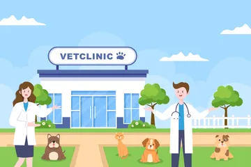 Clínica veterinária Pacote de Ilustrações